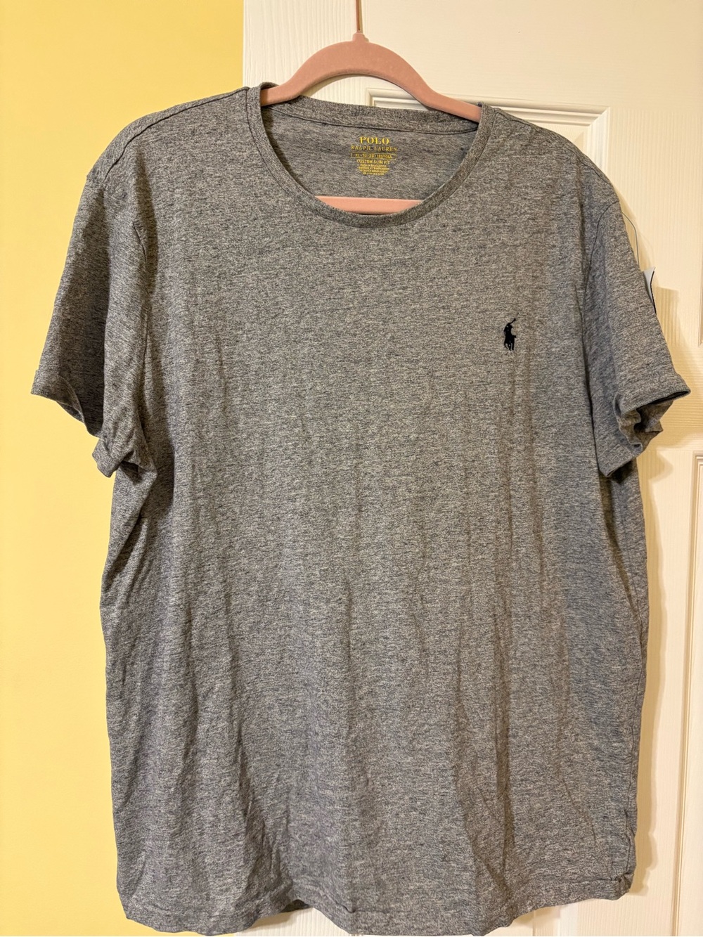Polo by Ralph Lauren Heather Gray Crew Neck Tee with Navy Pony